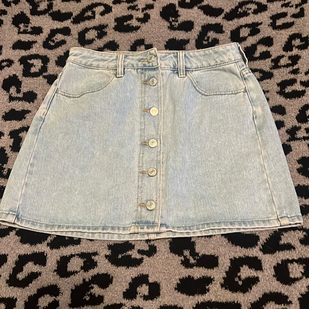 Pacsun button down jean skirt